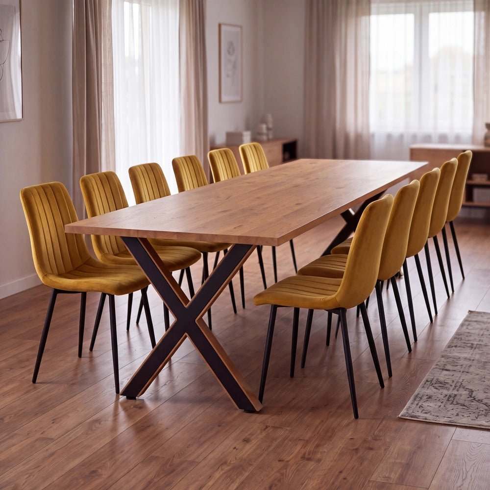 Dębowy stół klasyczny z litego drewna 260x100x2,6 cm - Reelken Polska