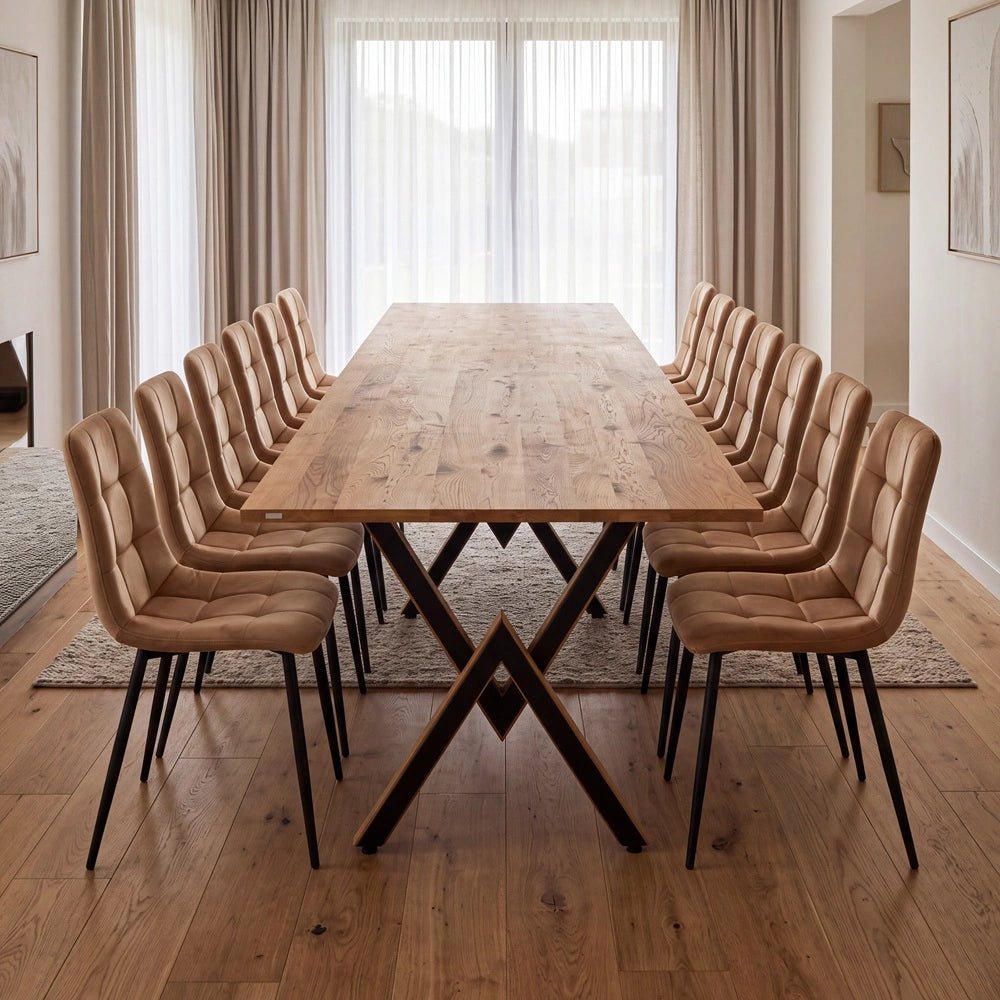 Dębowy stół klasyczny z litego drewna 260x100x2,6 cm - Reelken Polska