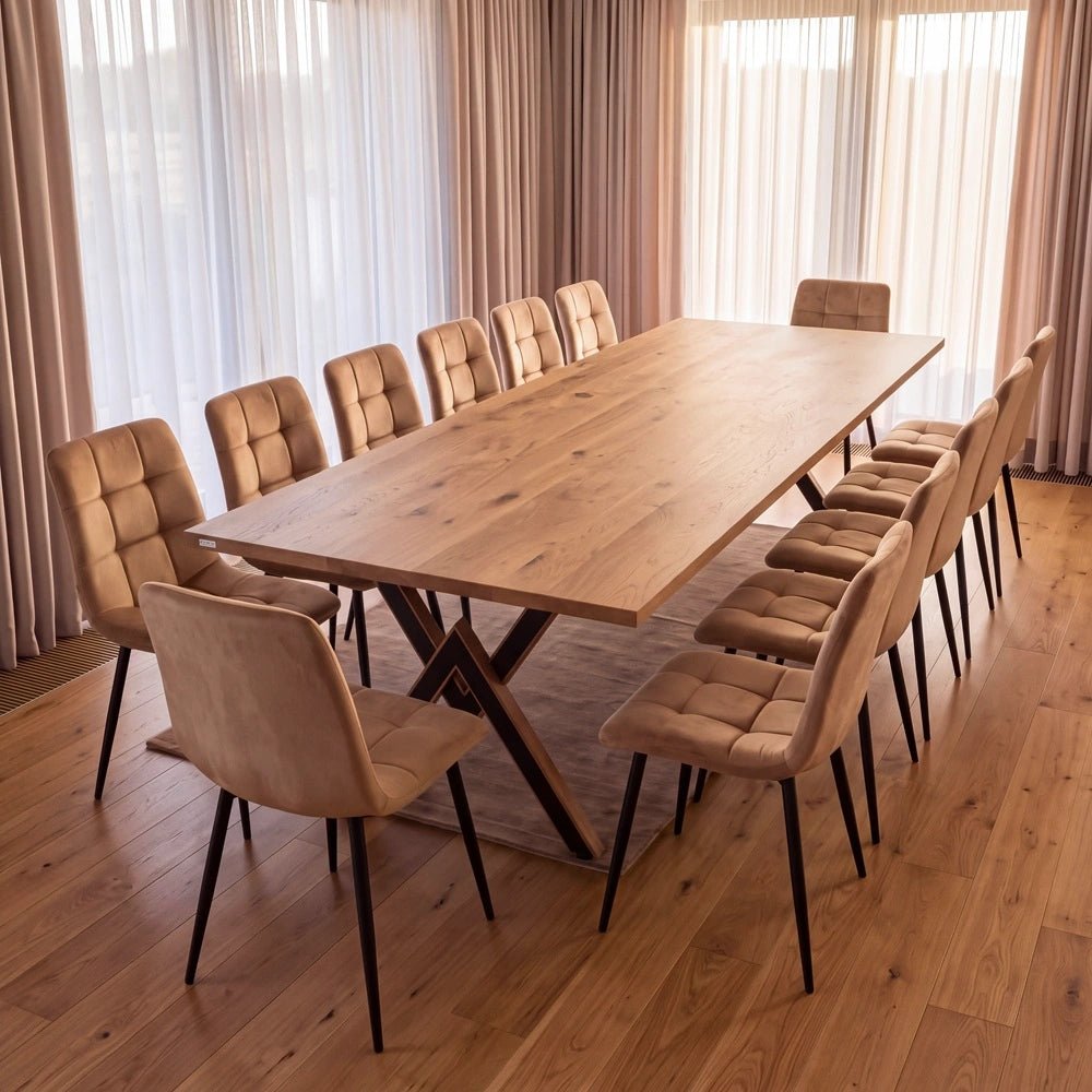 Dębowy stół klasyczny z litego drewna 260x100x2,6 cm - Reelken Polska