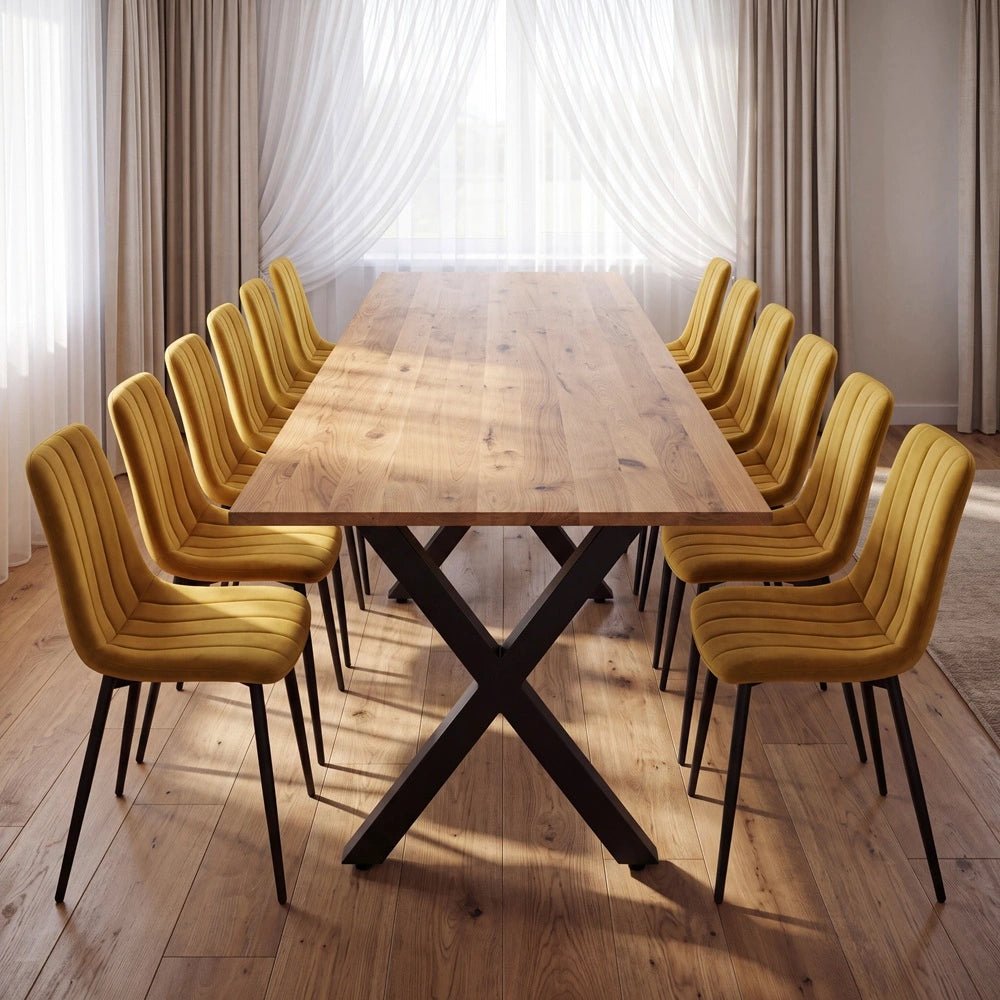 Dębowy stół klasyczny z litego drewna 260x100x2,6 cm - Reelken Polska