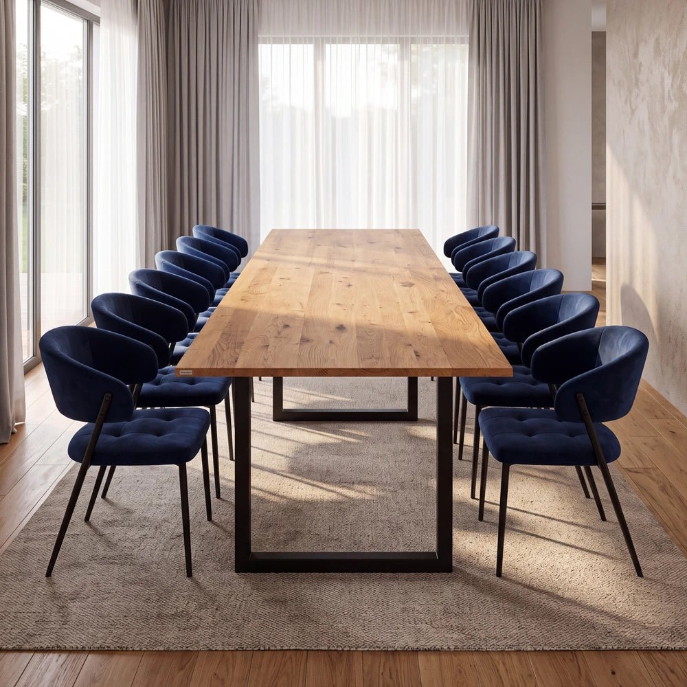 Dębowy stół klasyczny z litego drewna 260x100x2,6 cm - Reelken Polska