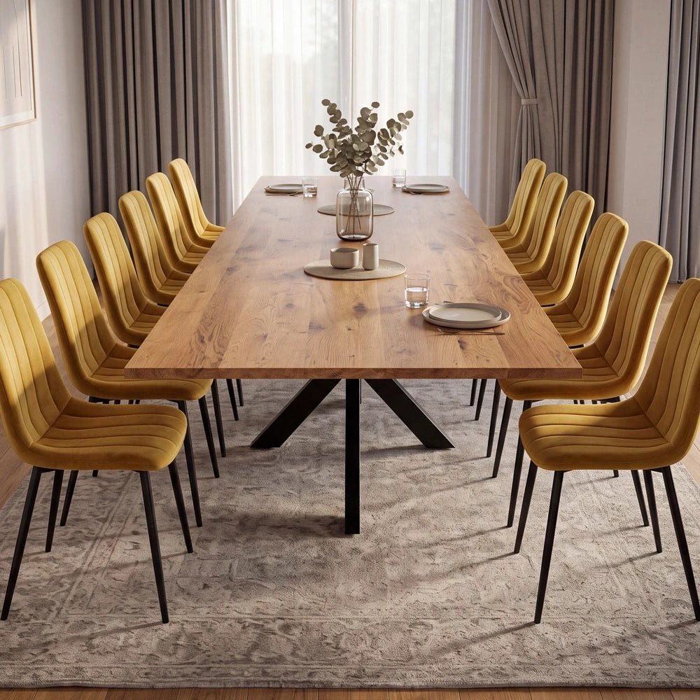 Dębowy stół klasyczny z litego drewna 260x100x2,6 cm - Reelken Polska