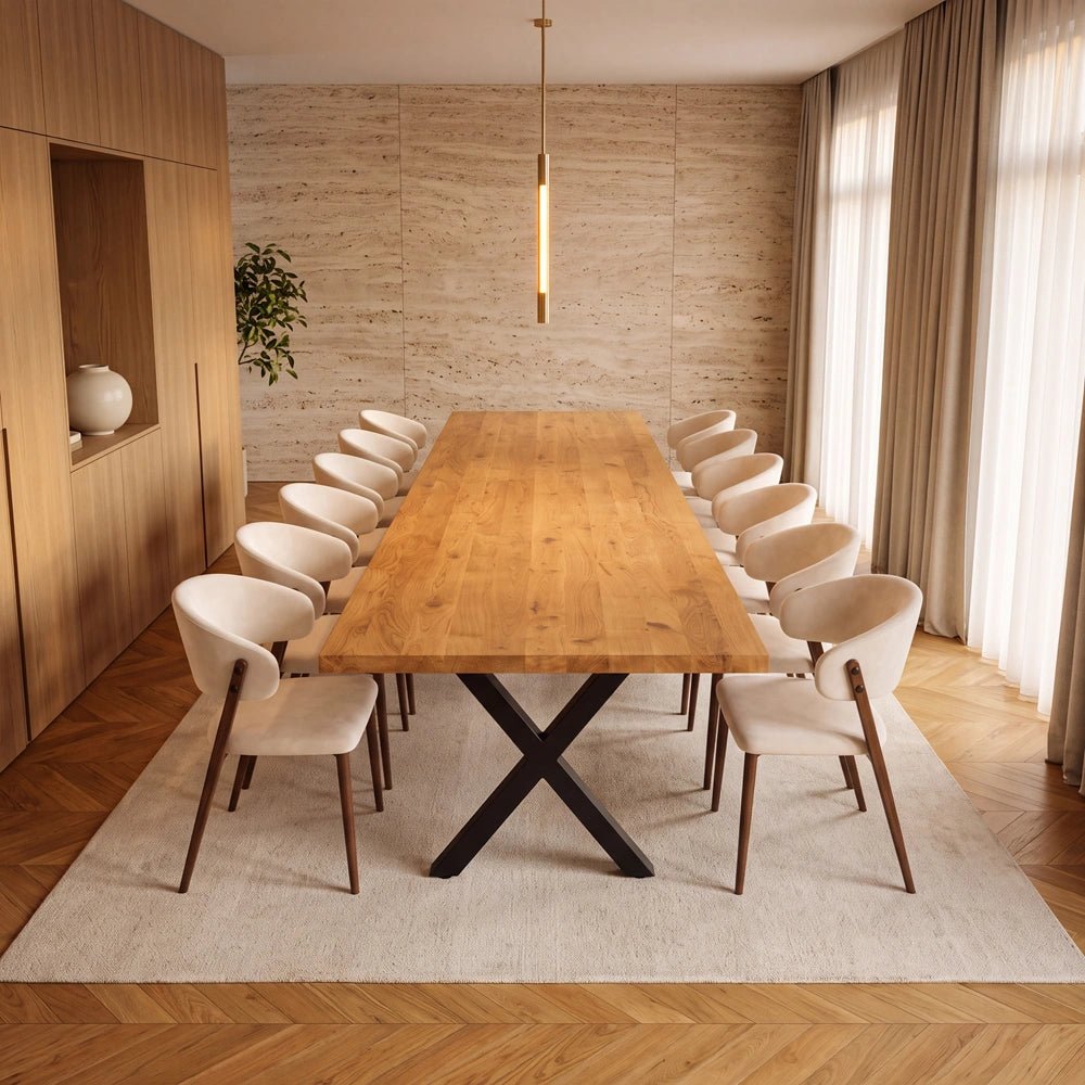 Dębowy stół klasyczny z litego drewna 260x100x4 cm - Reelken Polska