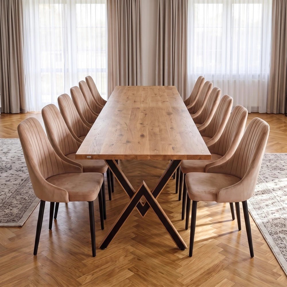 Dębowy stół klasyczny z litego drewna 260x100x4 cm - Reelken Polska
