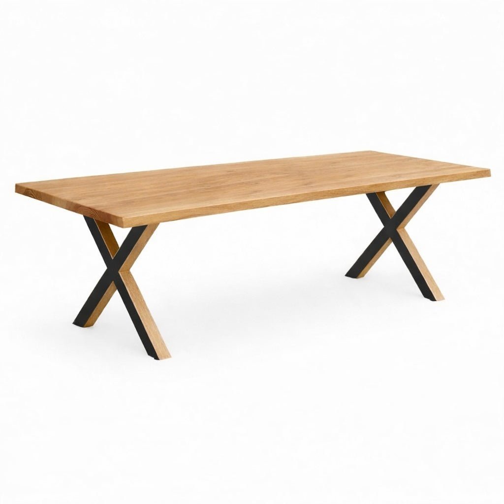 Dębowy stół rustykalny z litego drewna Live Edge 240x100x4cm - Reelken Polska