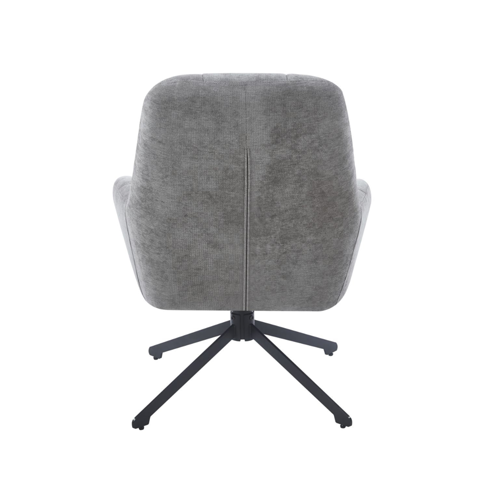 Fotel obrotowy 360° Holms 71x95 cm – Szary, czarny metalowy stelaż