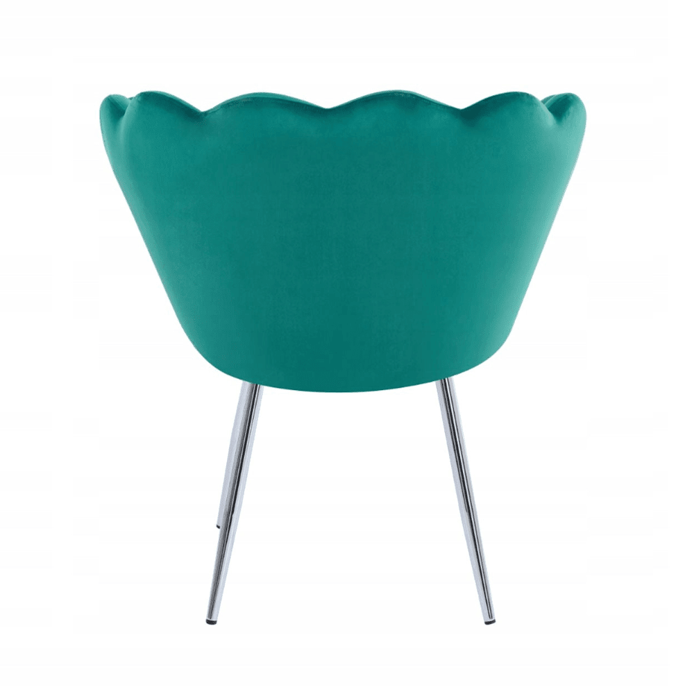 Fotel tapicerowany welurowy Monte 77 cm – Zielony velvet, srebrny chrom - Reelken Polska