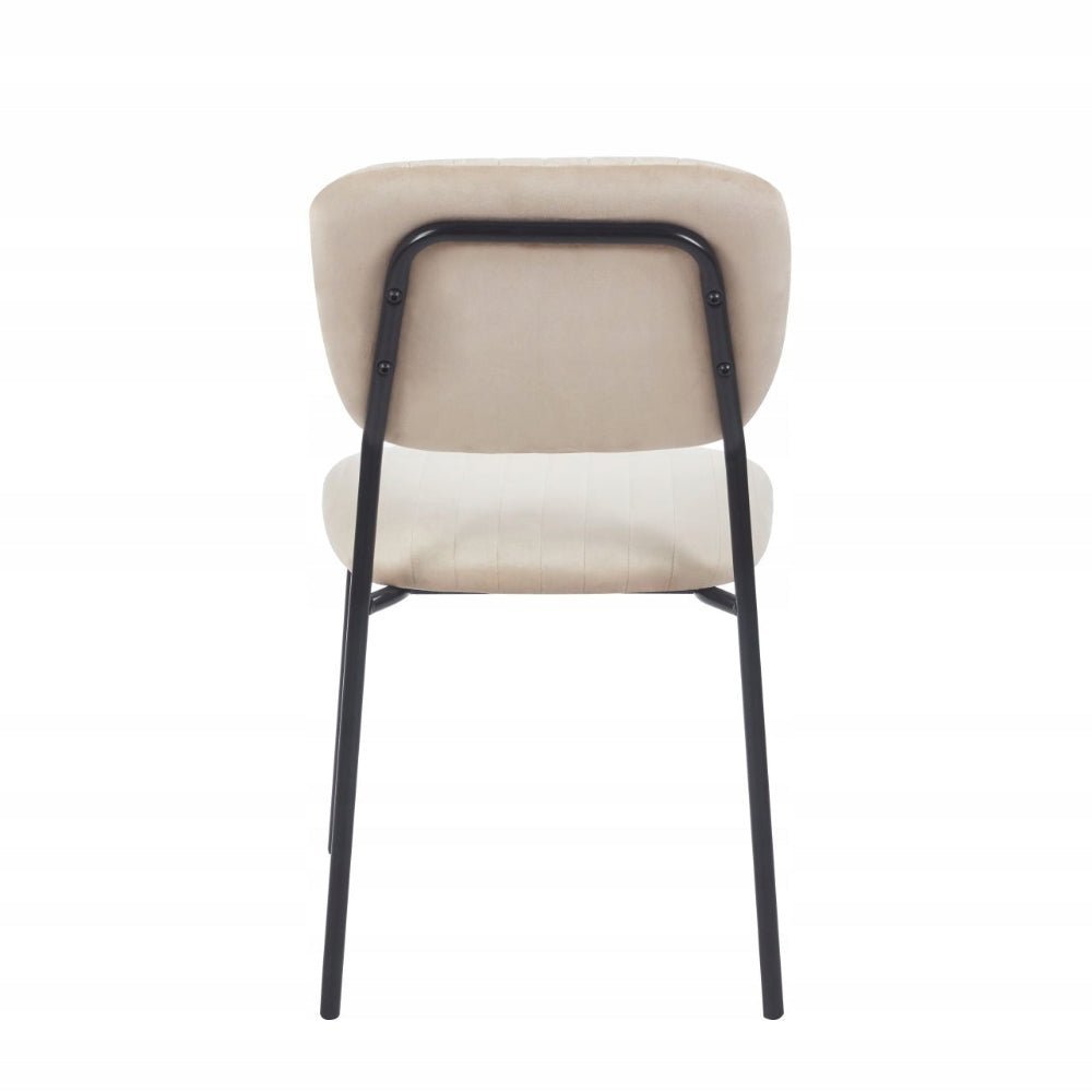 Krzesło jadalniane Bari 85 cm – Beżowy welur, czarne nogi, minimalistyczny loft - Reelken Polska