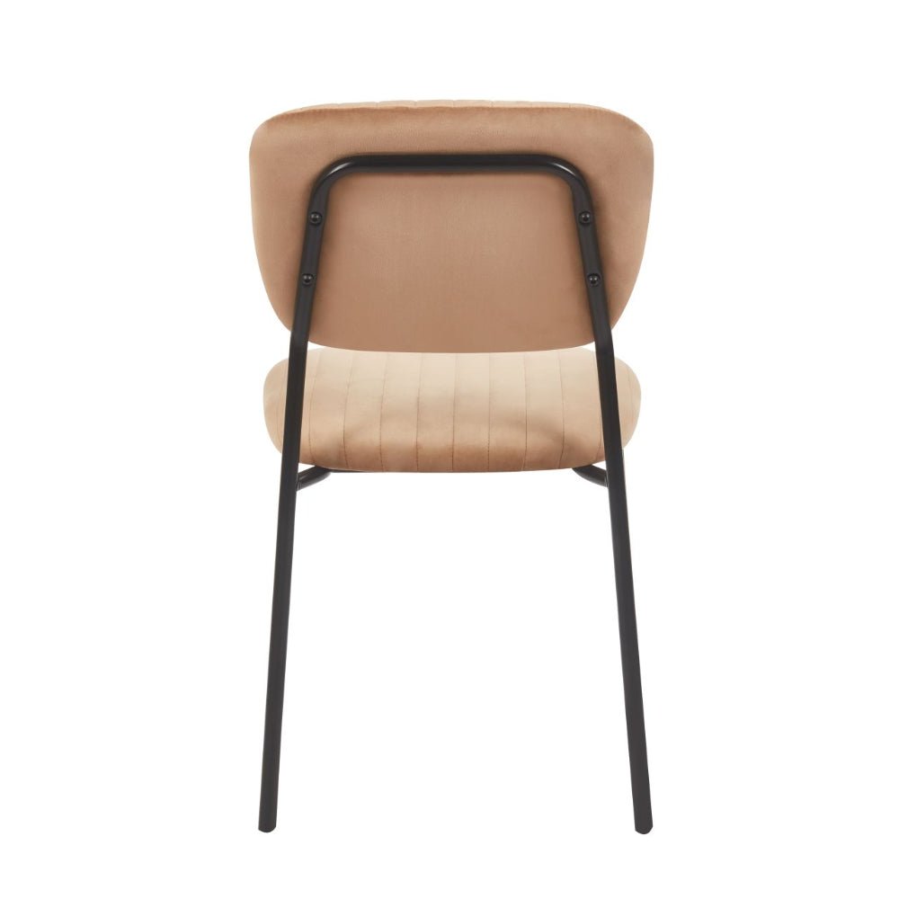 Krzesło jadalniane Bari 85 cm – Welur cappuccino, czarne nogi, minimalistyczny loft - Reelken Polska