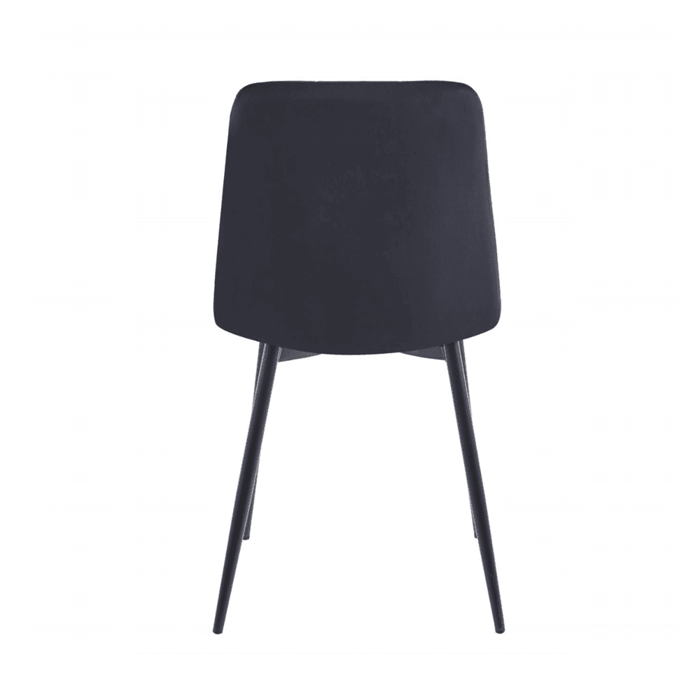 Krzesło pikowane Palermo 87 cm – Czarny welur, czarne nogi, loft - Reelken Polska