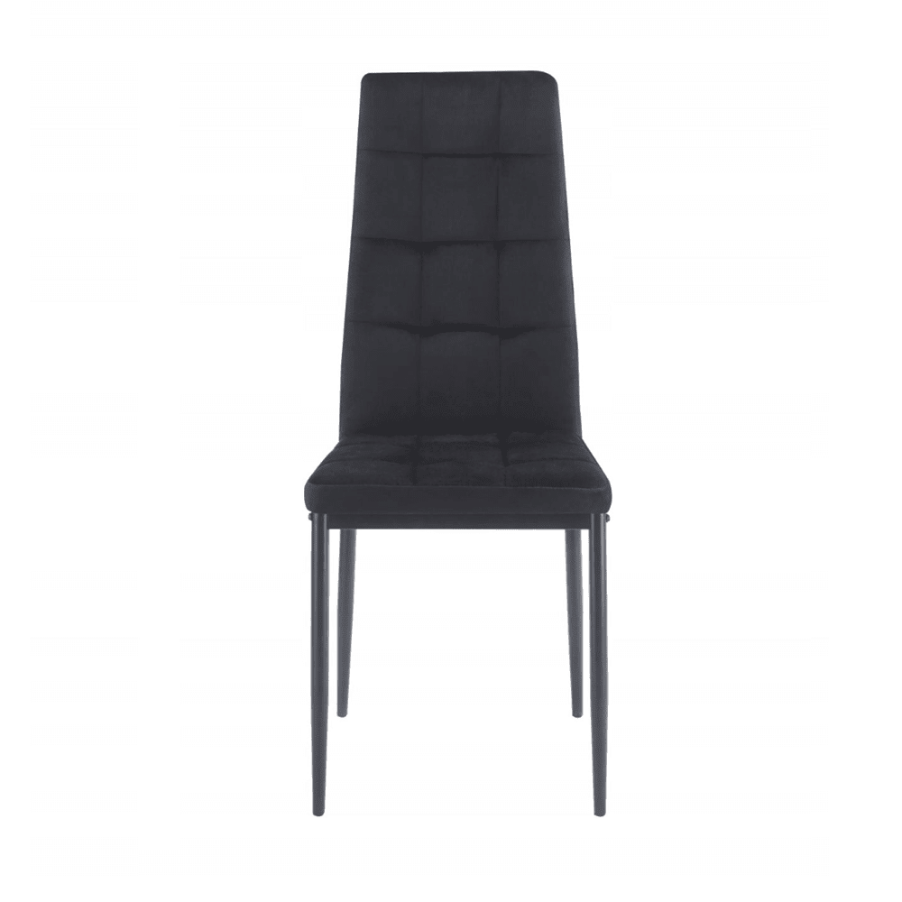Krzesło pikowane Siena 98 cm – Czarny welur, czarne nogi, loft - Reelken Polska