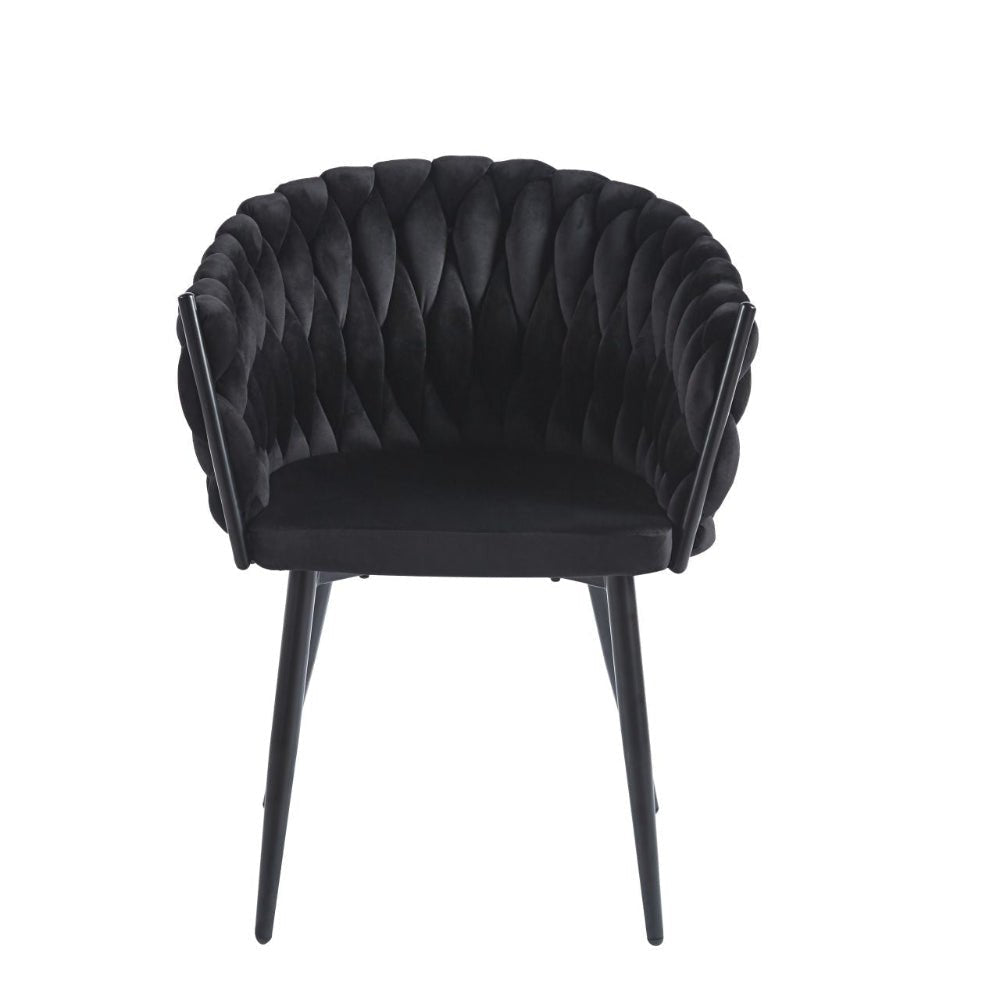 Krzesło tapicerowane Rimini 81 cm – Czarny welur, czarny stelaż, loft - Reelken Polska