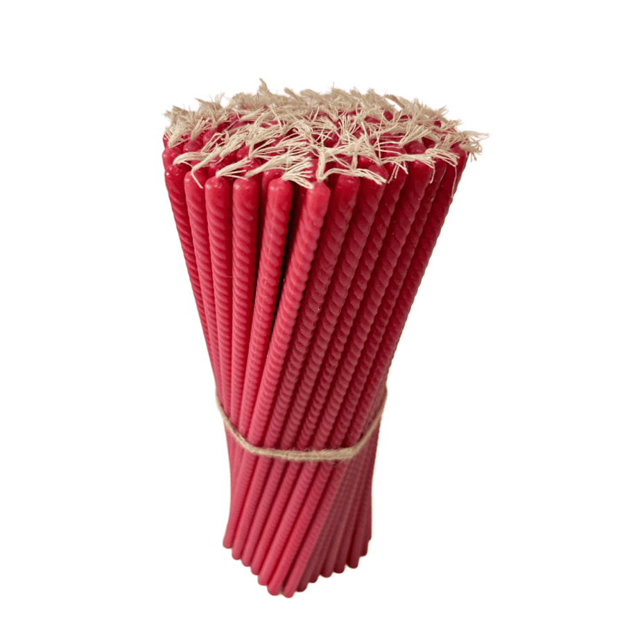 Lumanari Ceara Naturala, Rosu, 30 cm – Set 102 Buc - Reelken