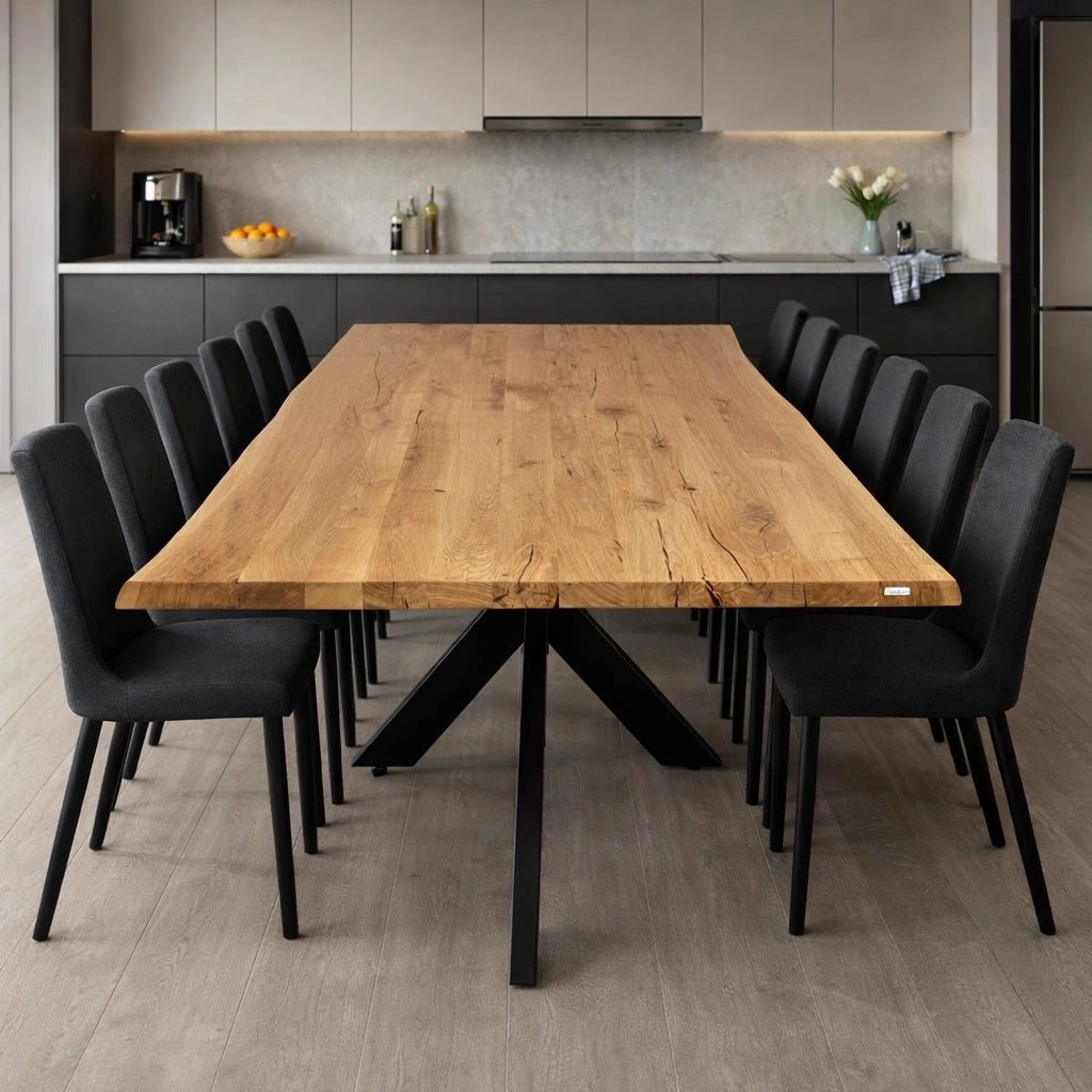 Masa din stejar masiv model rustic - 14 persoane -300x100x4cm - Reelken