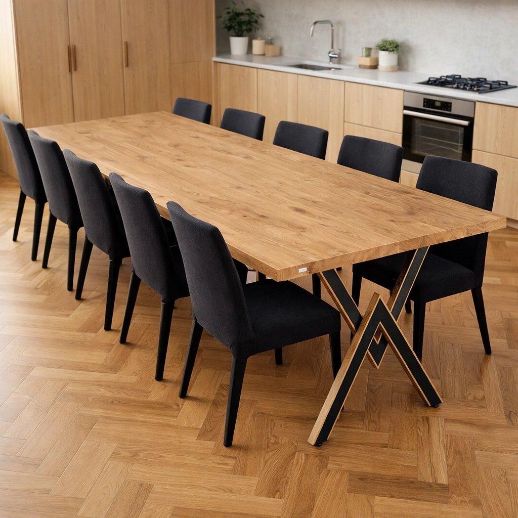 Masa din stejar model clasic - 10 persoane -220x100x4cm - Reelken