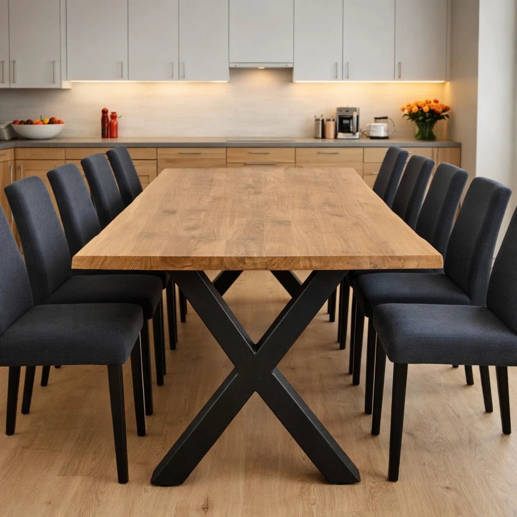 Masa din stejar model rustic - 10 persoane -220x100x4cm - Reelken