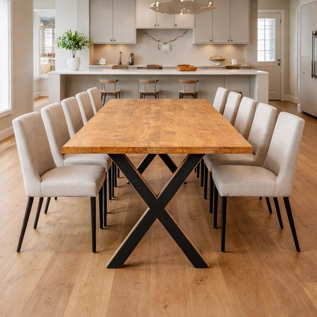 Masa din stejar model rustic - 10 persoane -220x100x4cm - Reelken