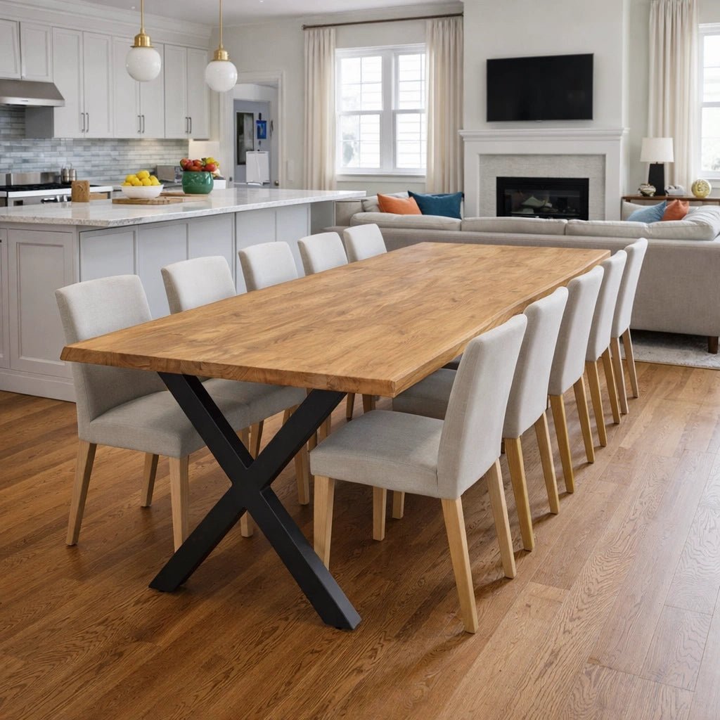 Masa din stejar model rustic - 10 persoane -220x100x4cm - Reelken