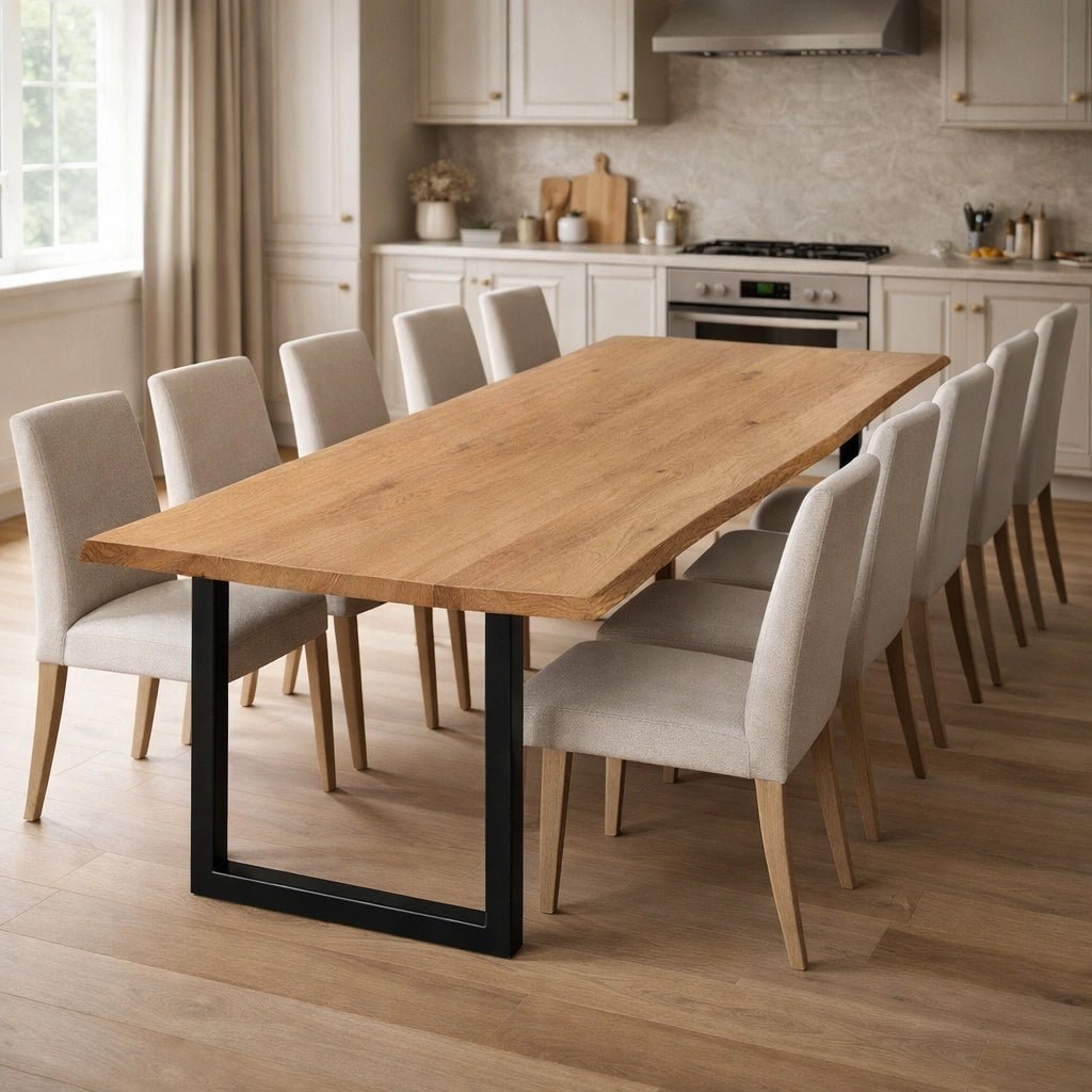 Masa din stejar model rustic - 10 persoane -220x100x4cm - Reelken