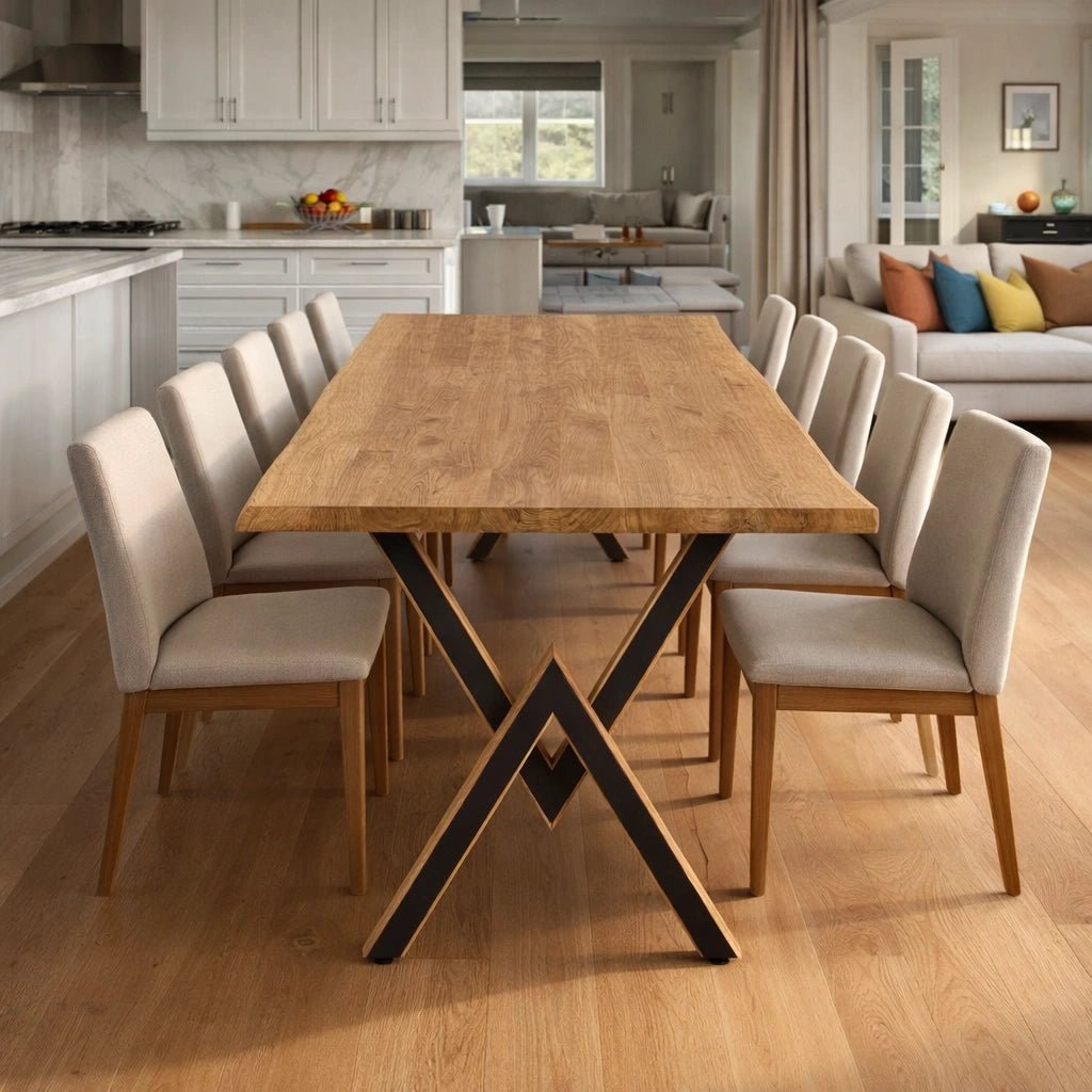 Masa din stejar model rustic - 10 persoane -220x100x4cm - Reelken