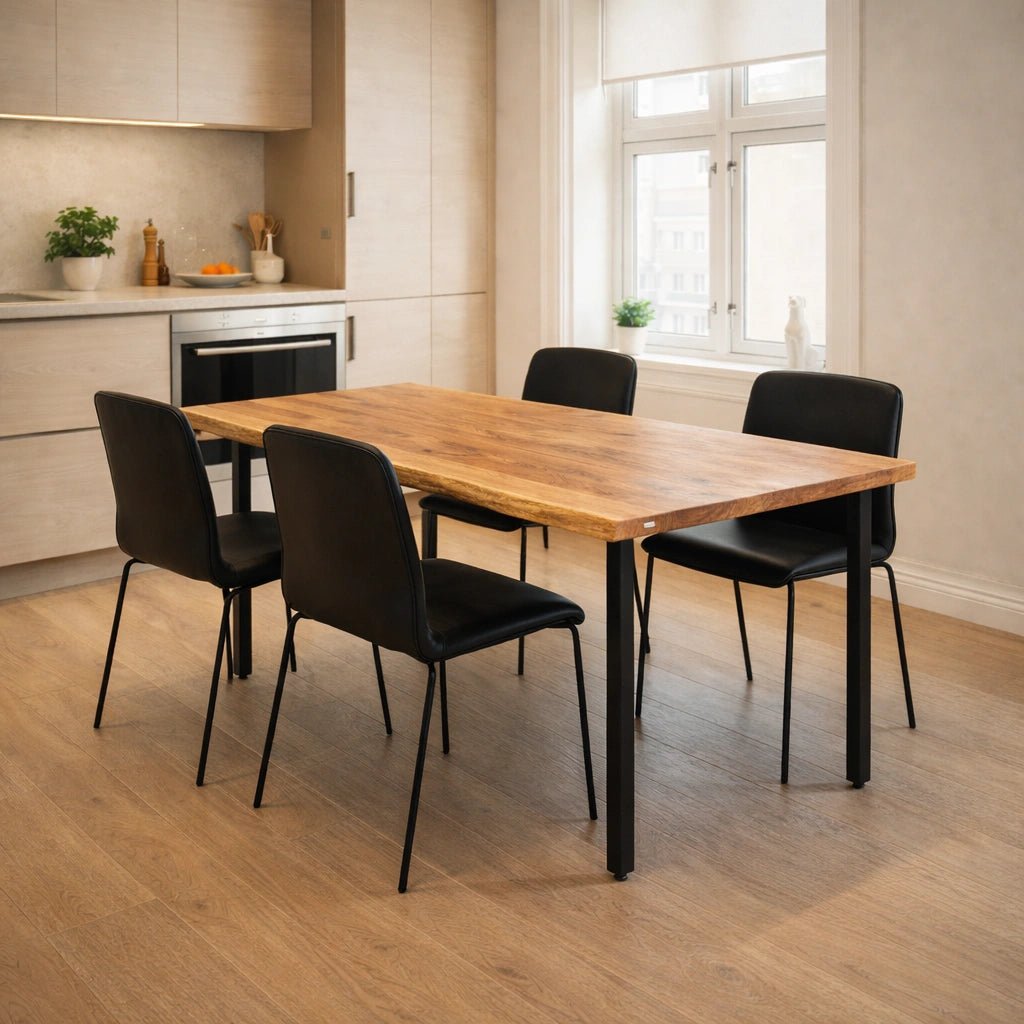 Masa din stejar model rustic - 4 persoane -120x70x4 - Reelken