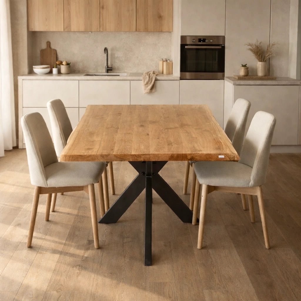 Masa din stejar model rustic - 4 persoane -120x70x4 - Reelken