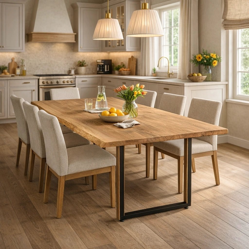 Masa din stejar model rustic - 6 persoane -160x80x4 - Reelken