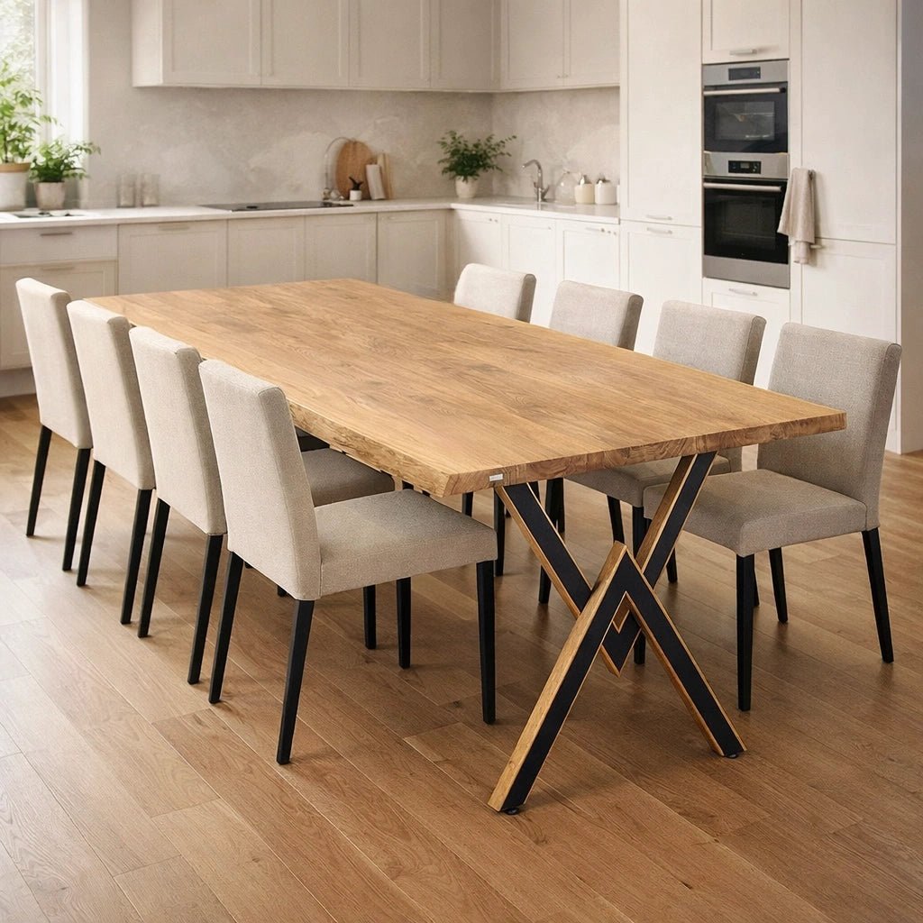 Masa din stejar model rustic - 8 persoane -200x100x4cm - Reelken