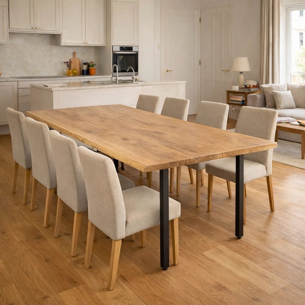 Masa din stejar model rustic - 8 persoane -200x100x4cm - Reelken