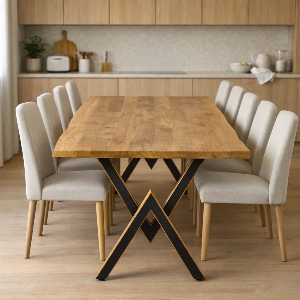 Masa din stejar model rustic - 8 persoane -200x100x4cm - Reelken