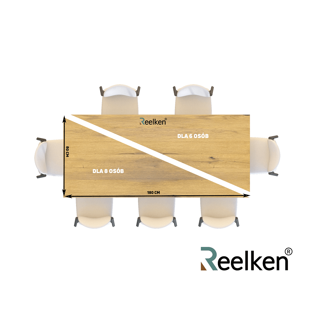 Owalny stół dębowy Dune z litego drewna 180x85x4 cm - Reelken Polska