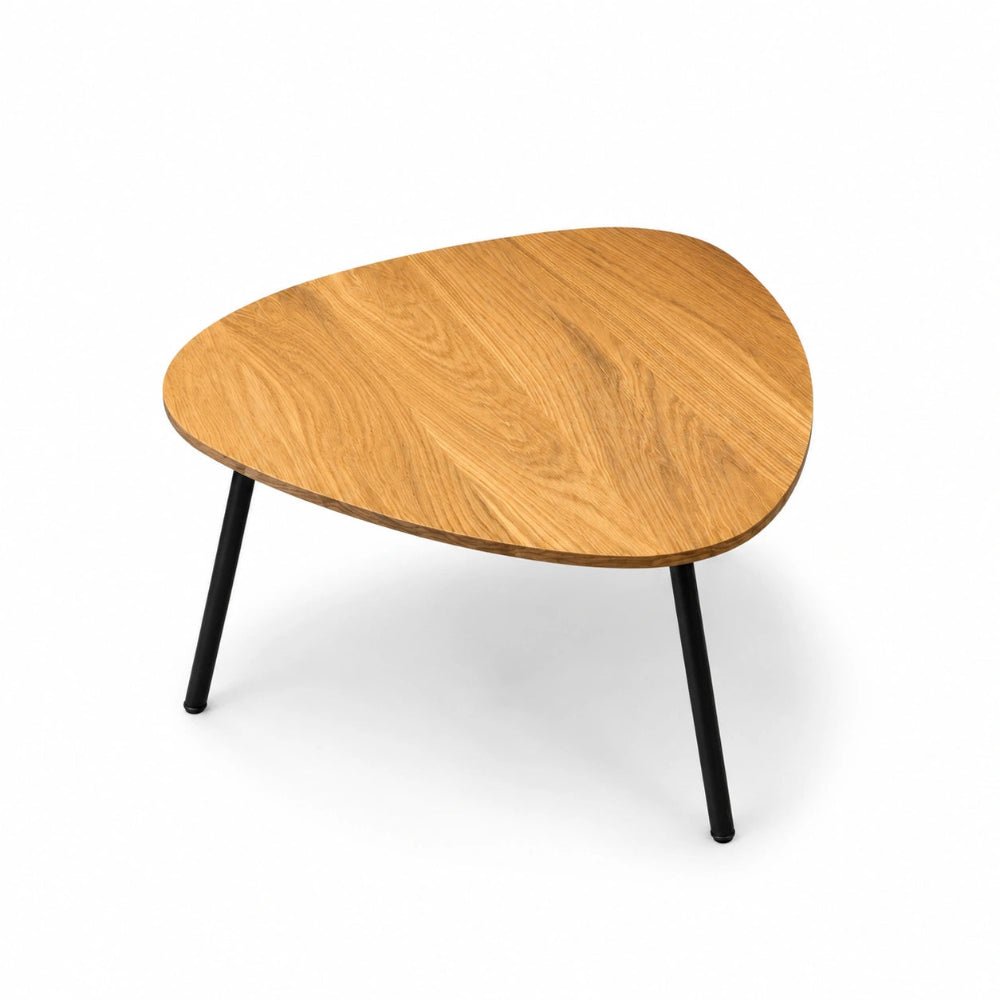 Owalny stolik kawowy z litego drewna dębowego – 48×50×2,6 cm - Reelken Polska