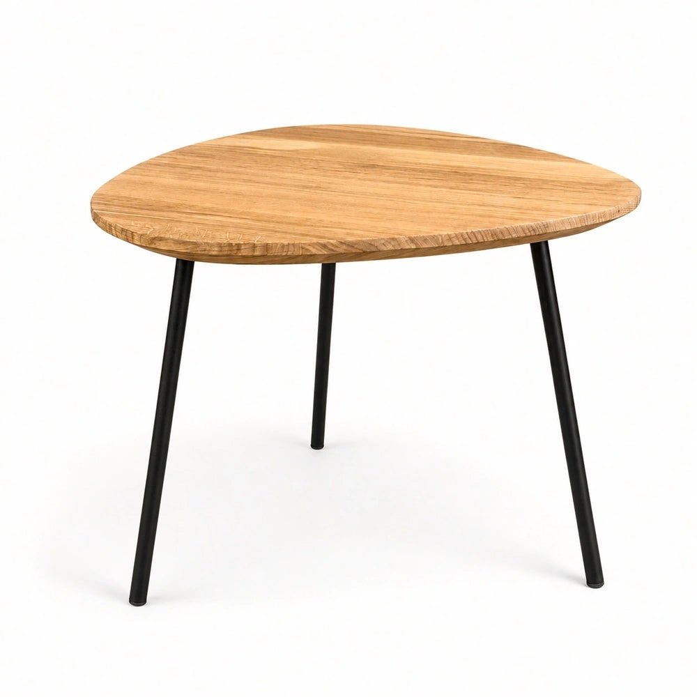 Owalny stolik kawowy z litego drewna dębowego – 48×50×2,6 cm - Reelken Polska
