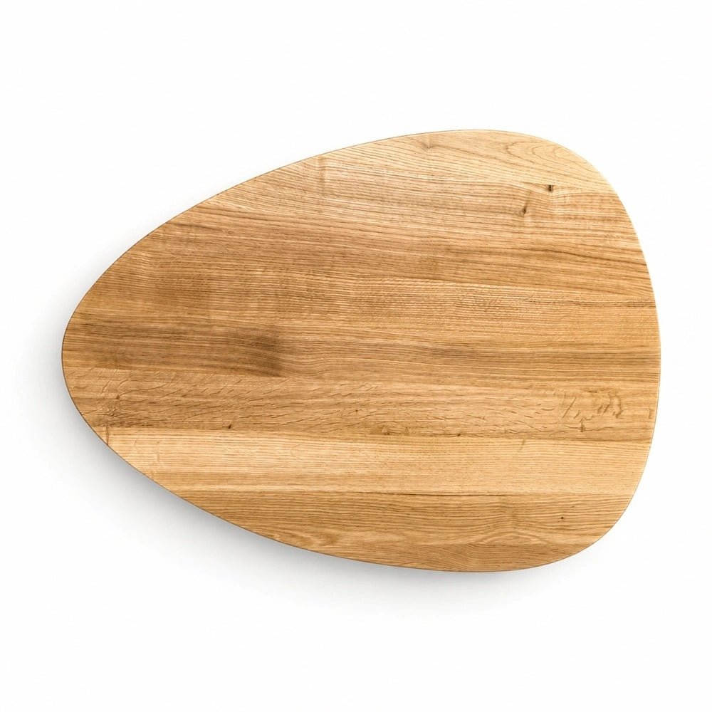 Owalny stolik kawowy z litego drewna dębowego – 59,5x80x2,6 cm - Reelken Polska