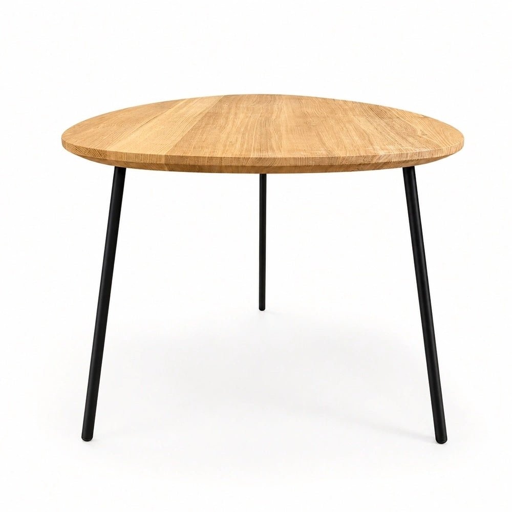 Owalny stolik kawowy z litego drewna dębowego – 59,5x80x2,6 cm - Reelken Polska