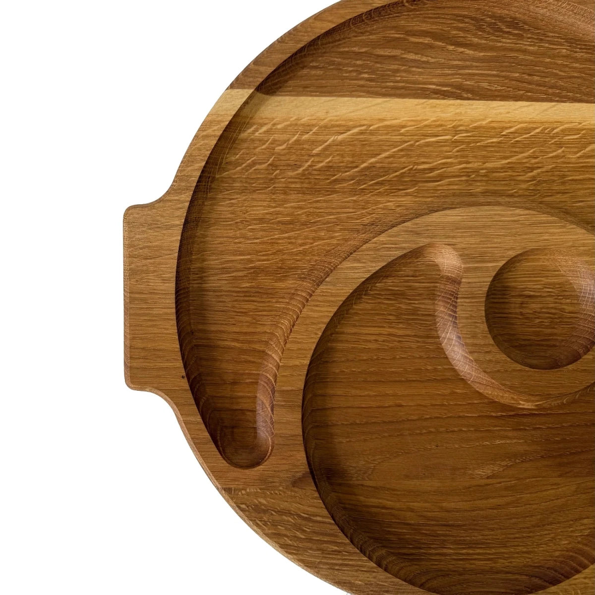 Platou multifunctional din lemn de stejar cu manere – organizeaza aperitivele cu stil - Reelken