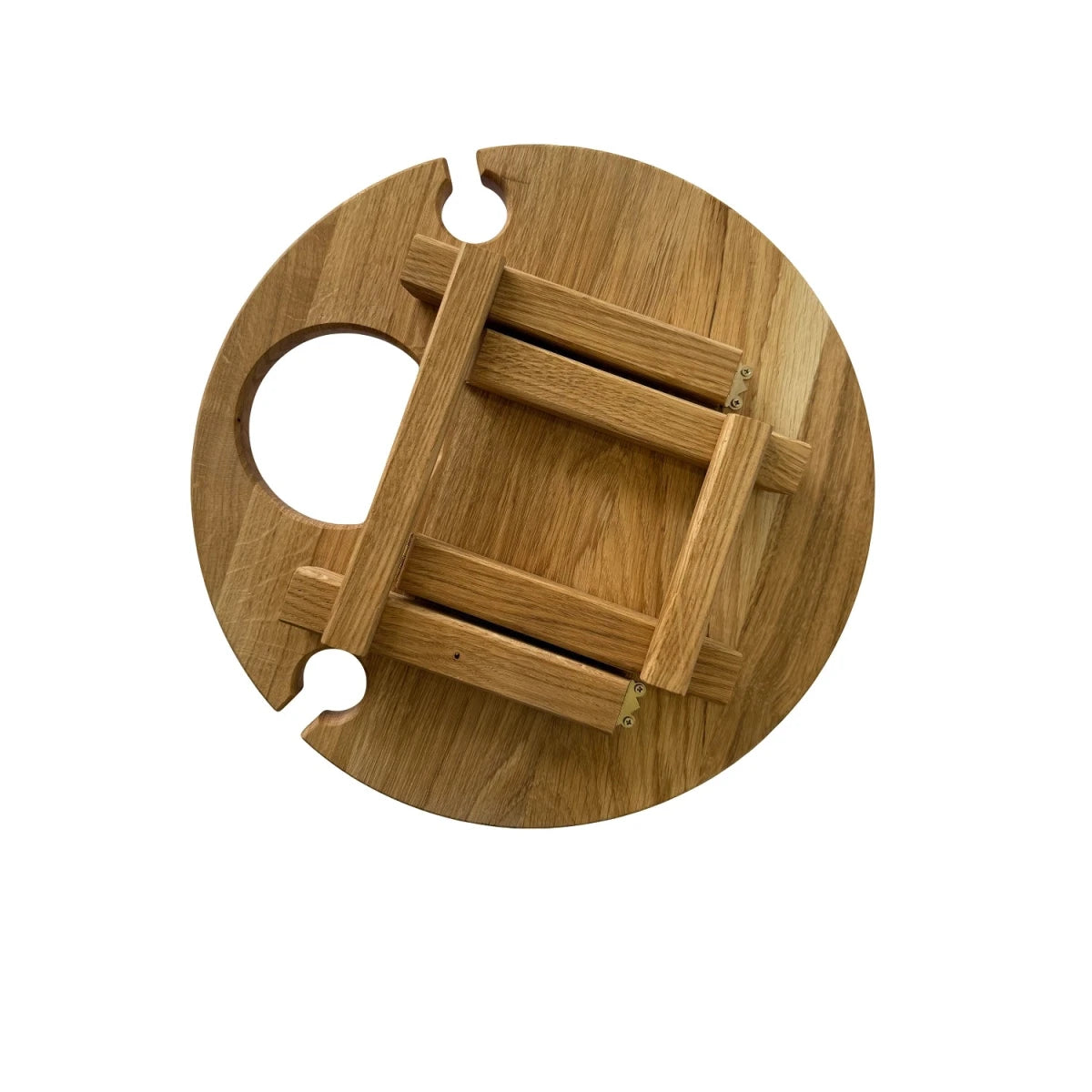 Platou servire rotund din lemn de stejar 35 cm cu picioare – ideal pentru picnic și mese festive - Reelken