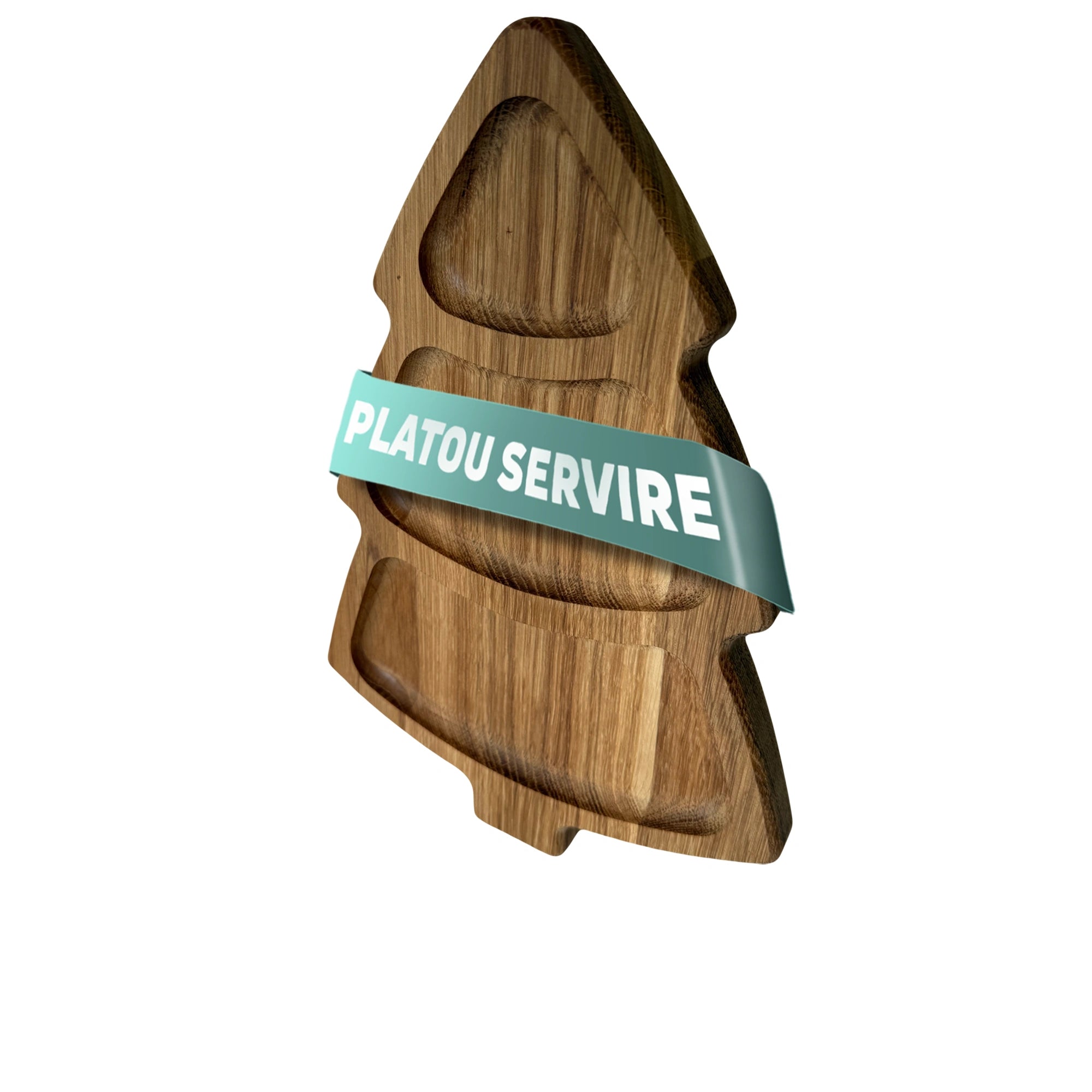 Dębowa deska do serwowania serów i przekąsek w kształcie choinki – unikalny design