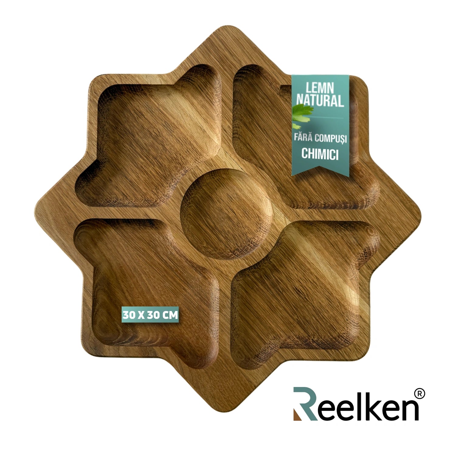 Platou servire aperitive in forma de stea – 30x30 cm