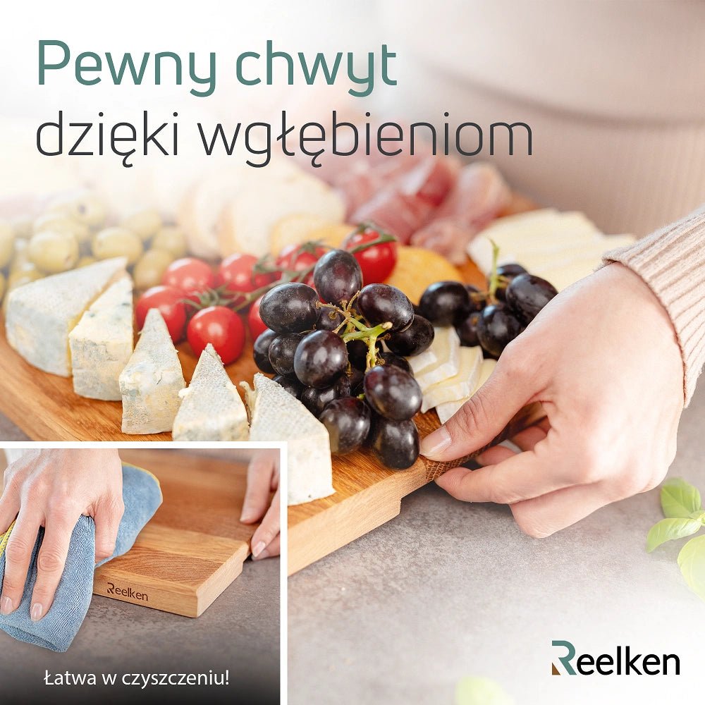 Profesjonalna dębowa deska do krojenia 30x20x2 cm - Reelken Polska