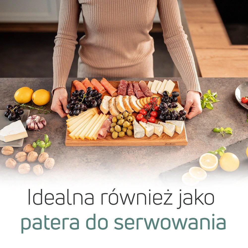 Profesjonalna dębowa deska do krojenia 30x40x2 cm - Reelken Polska