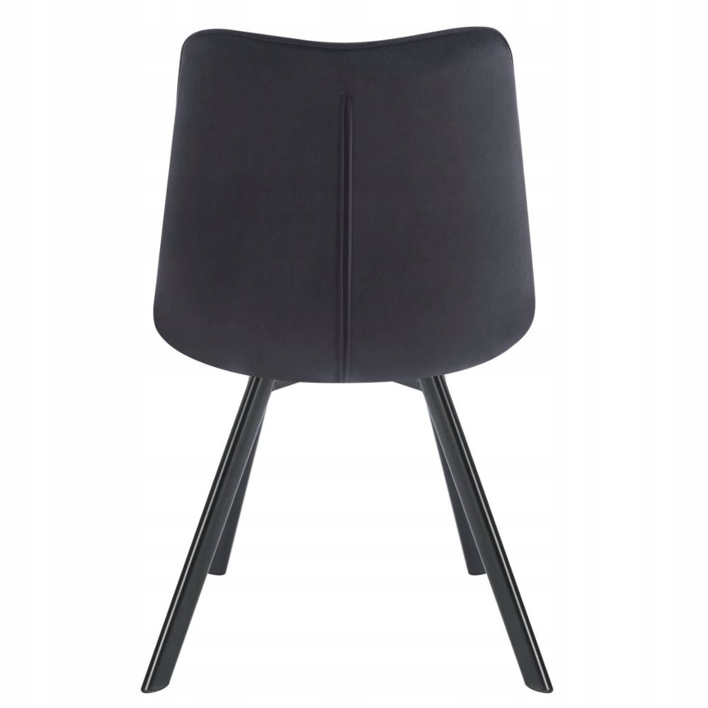 Scaun tapitat din catifea, culoare negru, picioare metalice negre, stil loft, pentru living si dining, 89 cm - Reelken Polska