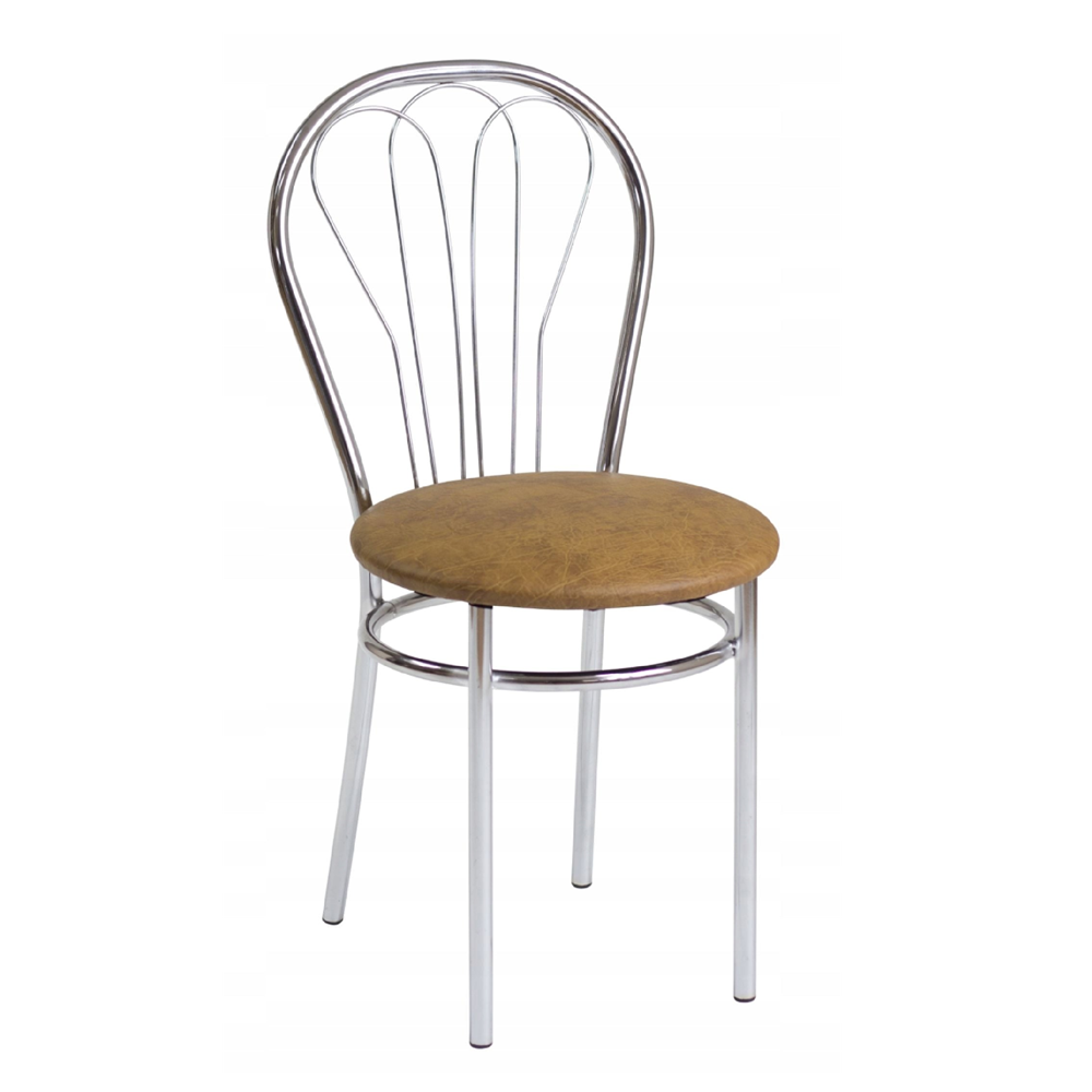 Krzesło kuchenne Venus typu Tulipan 87 cm – Orzech, stelaż chromowany