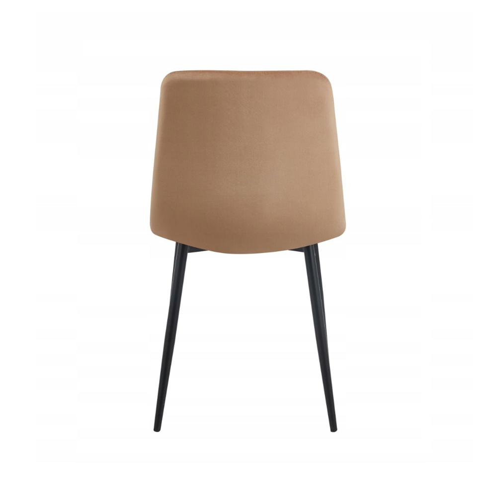Krzesło pikowane Palermo 87 cm – Welur cappuccino, czarne nogi, loft
