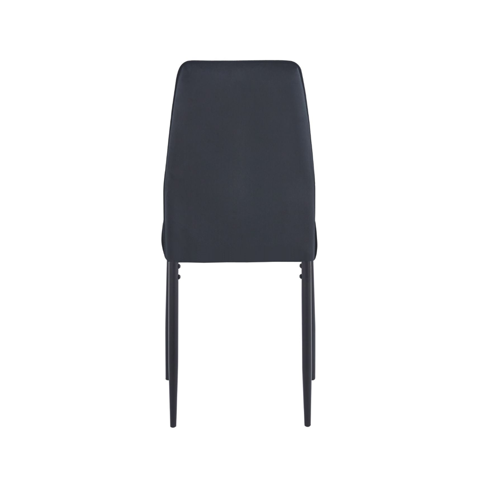 Krzesło tapicerowane Catania 92 cm – Czarny welur, czarne nogi, glamour