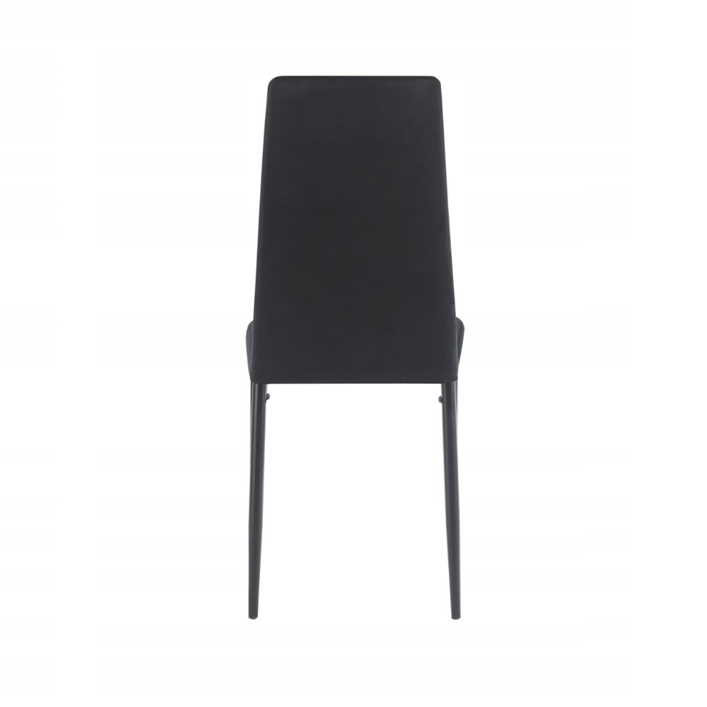 Krzesło pikowane Siena 98 cm – Czarny welur, czarne nogi, loft