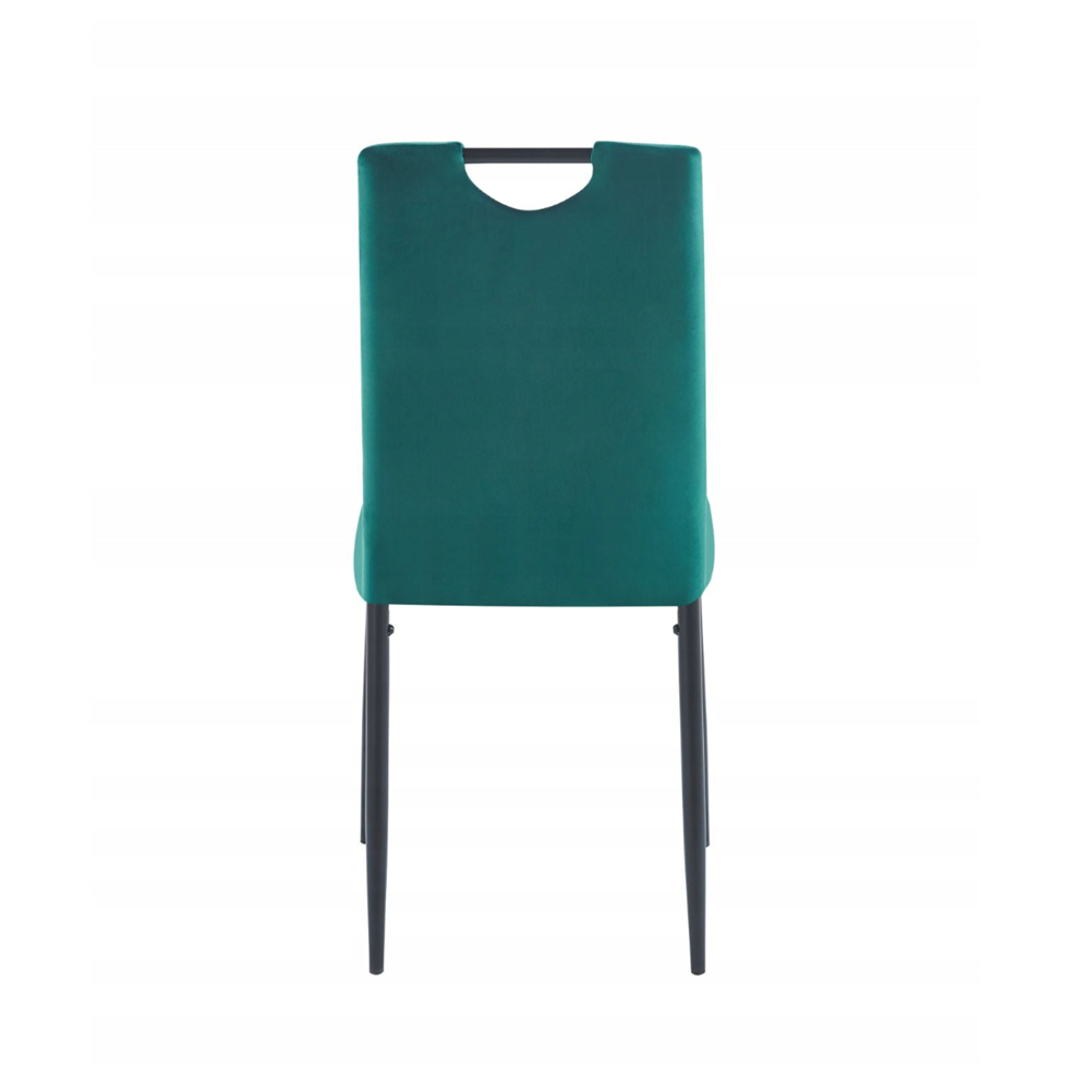 Krzesło z uchwytem Catania 92 cm – Zielony welur, czarne nogi, loft