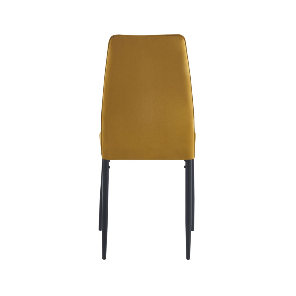 Krzesło tapicerowane Catania 92 cm – Welur curry, czarne nogi, glamour