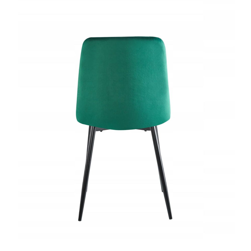 Krzesło pikowane Palermo 87 cm – Zielony welur, czarne nogi, loft