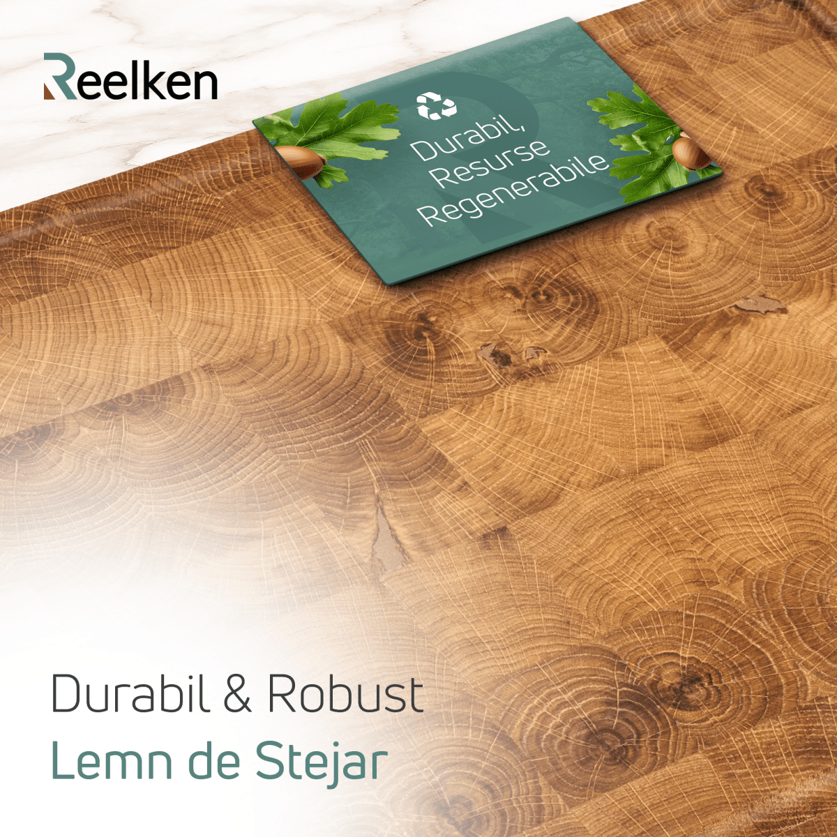 Tocator din lemn de stejar 30x20x2.5 cm - Reelken